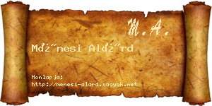 Ménesi Alárd névjegykártya